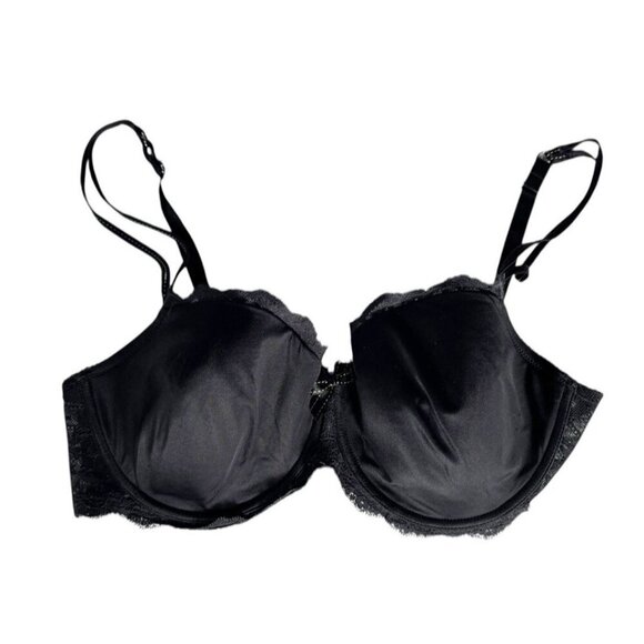 Chantelle Woman's Sz 38DD Black Rive Gauche Bra Underwire Double Straps Sexy - Picture 1 of 11